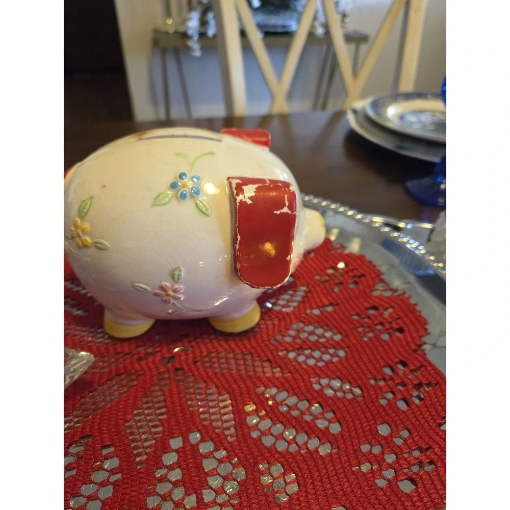 vintage Japan anthropomorphic ceramic piggy bank Ucagco Cottage Core
